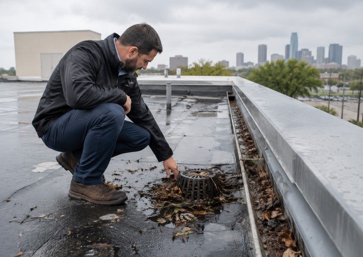 Commercial Roof Drainage Checks: Storm-Ready Plan for Houston, Texas Property Managers